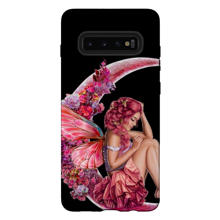 Galaxy S10 plus StrongFit pink moon fairy by haroulita
