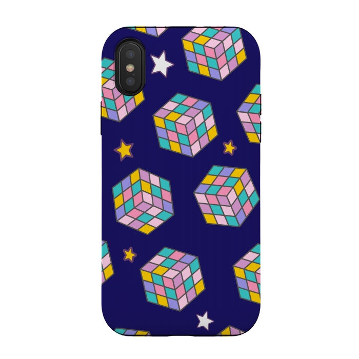 iPhone Xs / X StrongFit cube game pattern by MALLIKA