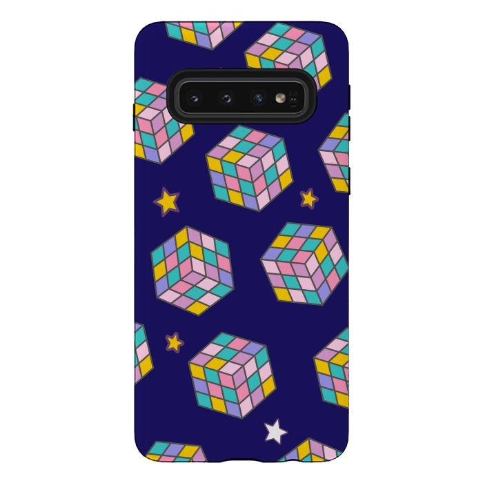 Galaxy S10 StrongFit cube game pattern by MALLIKA
