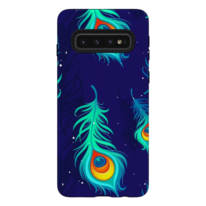 Galaxy S10 StrongFit peacock pattern 2  by MALLIKA