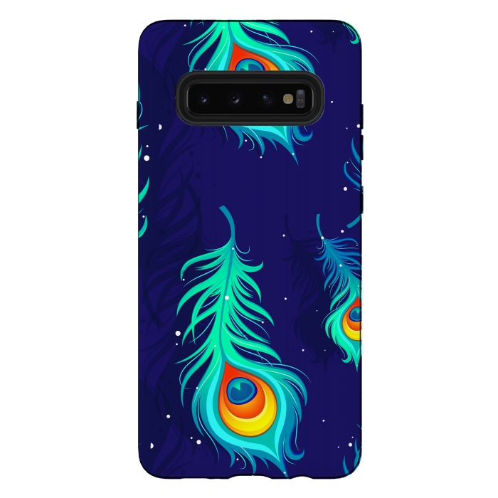 Galaxy S10 plus StrongFit peacock pattern 2  by MALLIKA