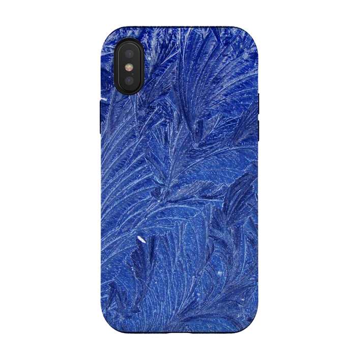 iPhone Xs / X StrongFit blue shaded leaves by MALLIKA
