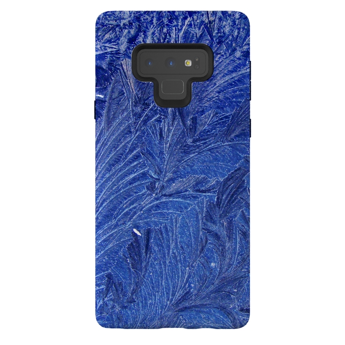 Galaxy Note 9 StrongFit blue shaded leaves by MALLIKA