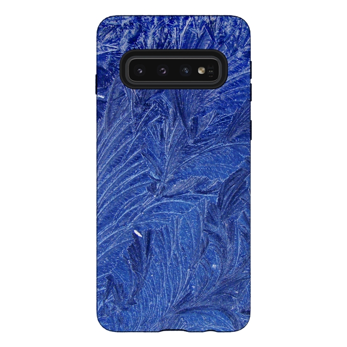 Galaxy S10 StrongFit blue shaded leaves by MALLIKA