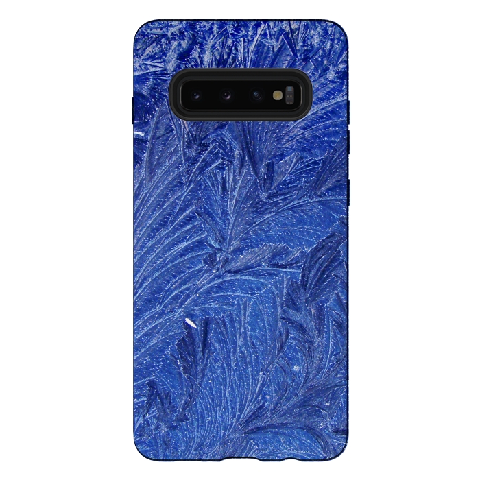 Galaxy S10 plus StrongFit blue shaded leaves by MALLIKA