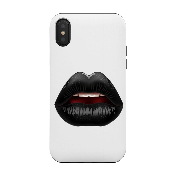 iPhone Xs / X StrongFit black lips by haroulita