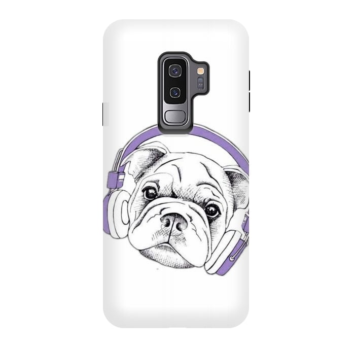 Galaxy S9 plus StrongFit french bulldog listening music by haroulita