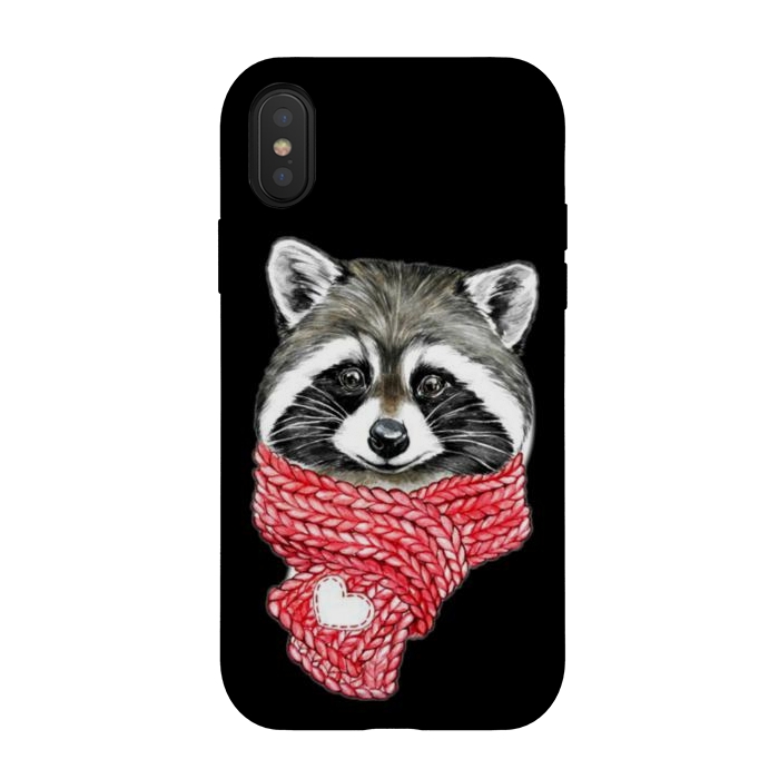 iPhone Xs / X StrongFit cute Raccoon by haroulita