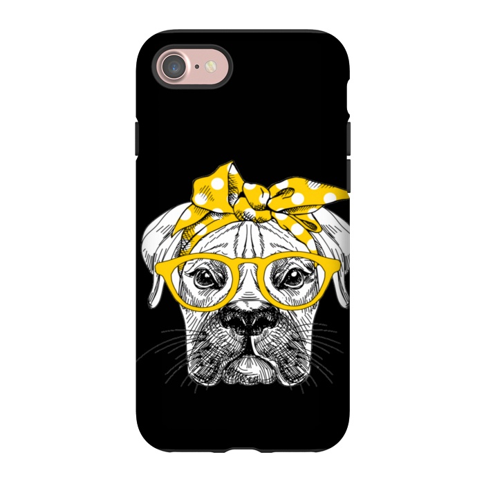 iPhone 7 StrongFit cute dog with glasses by haroulita