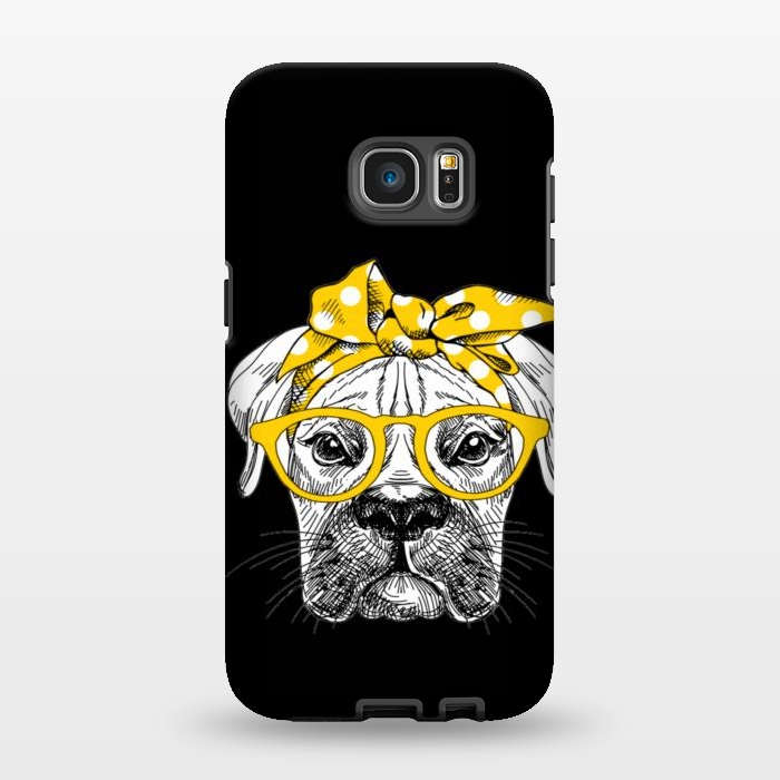 Galaxy S7 EDGE StrongFit cute dog with glasses by haroulita