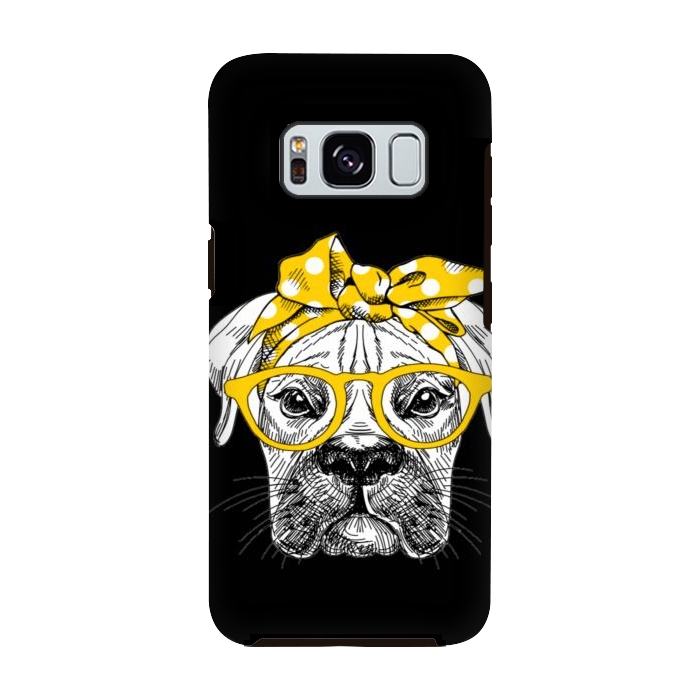 Galaxy S8 StrongFit cute dog with glasses by haroulita