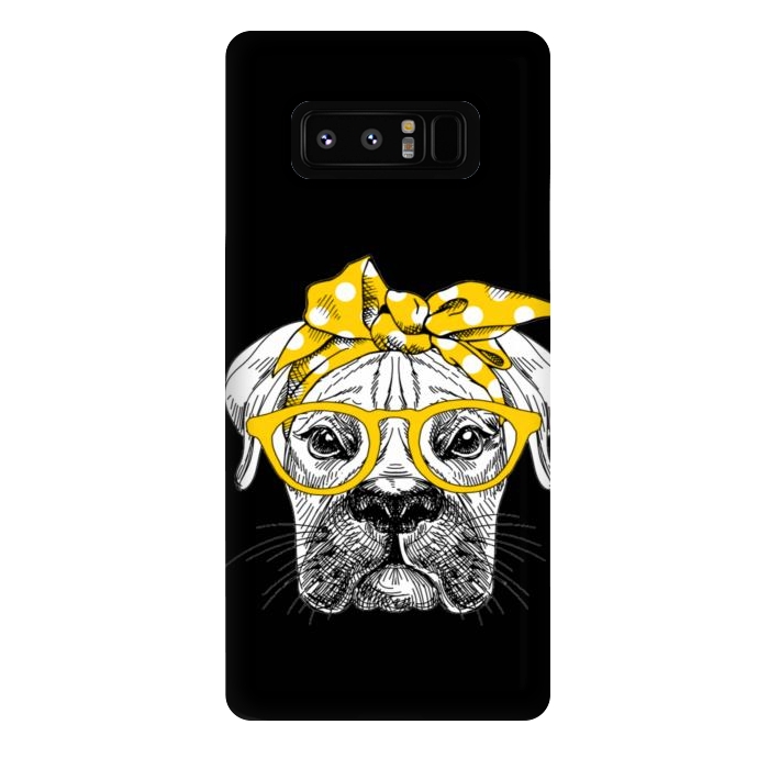 Galaxy Note 8 StrongFit cute dog with glasses by haroulita