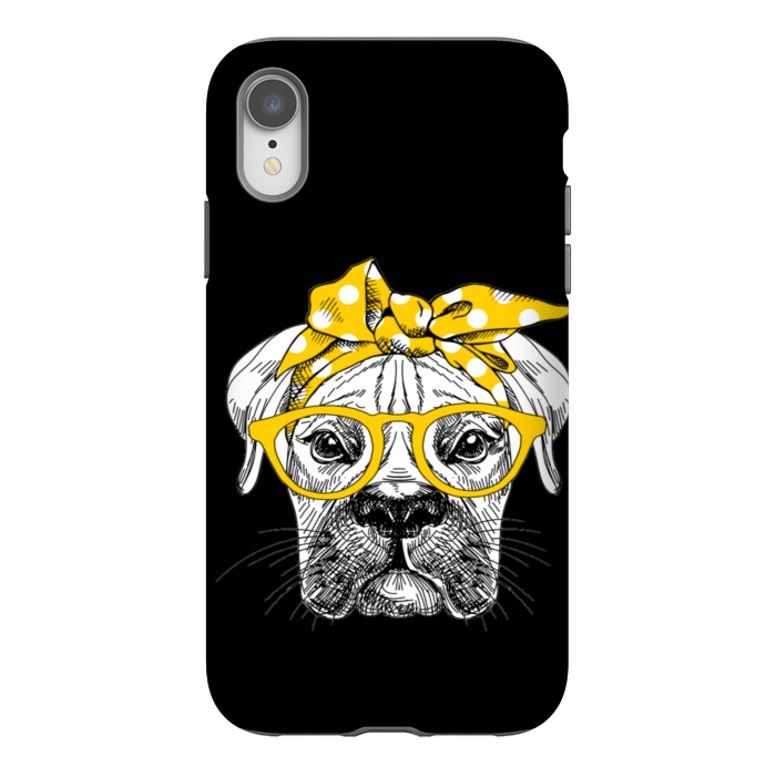 iPhone Xr StrongFit cute dog with glasses by haroulita