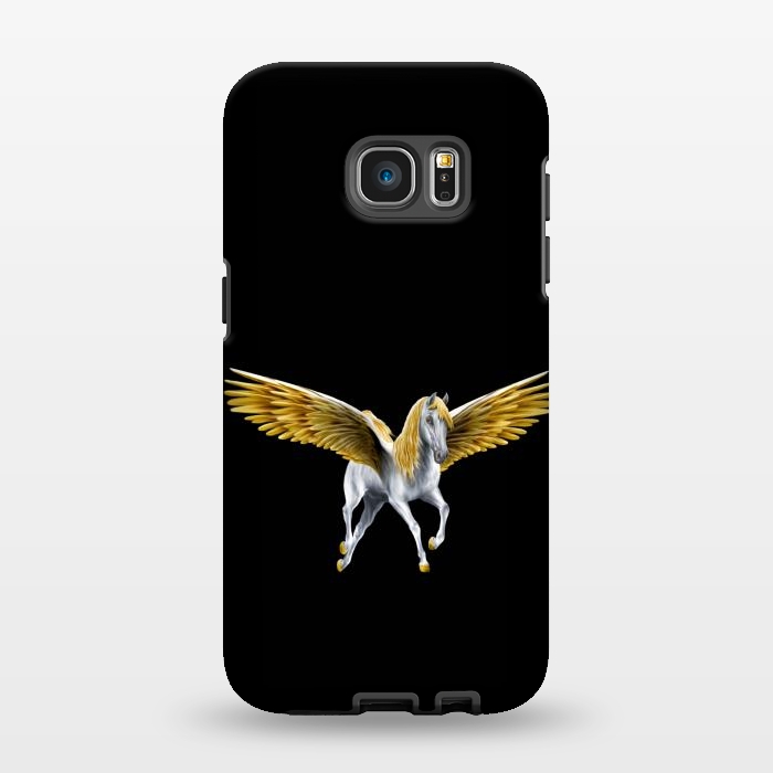 Galaxy S7 EDGE StrongFit horse with golden wings by haroulita