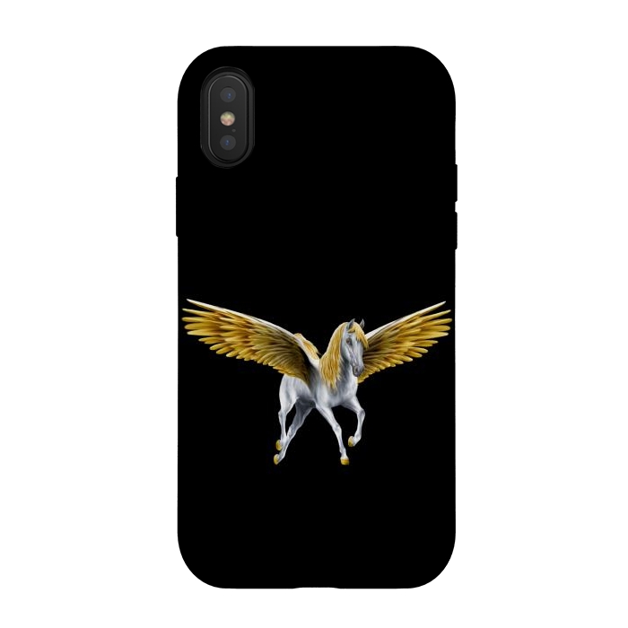 iPhone Xs / X StrongFit horse with golden wings by haroulita