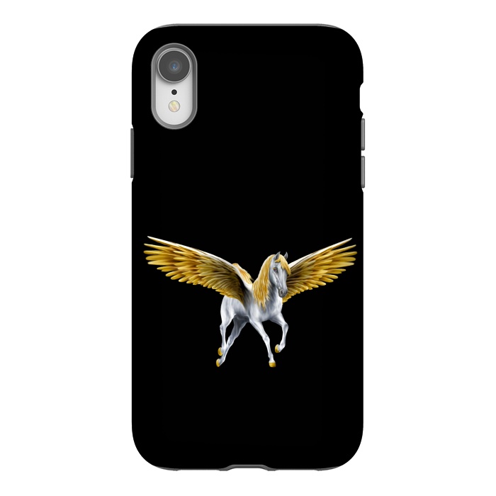 iPhone Xr StrongFit horse with golden wings by haroulita