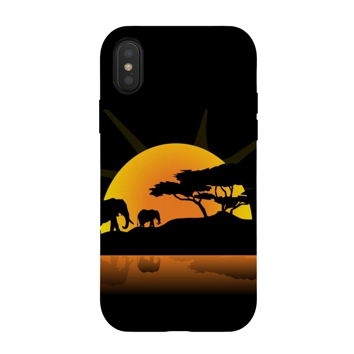iPhone Xs / X StrongFit african sunset by haroulita
