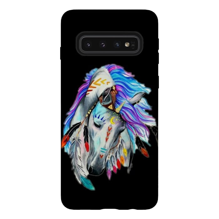 Galaxy S10 StrongFit feather horse by haroulita