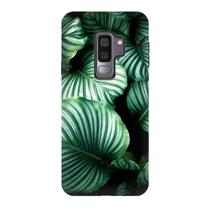 Galaxy S9 plus StrongFit tropical leaves by haroulita
