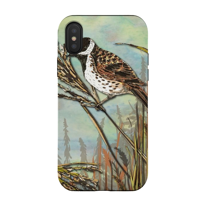 iPhone Xs / X StrongFit Reedbunting by Lotti Brown