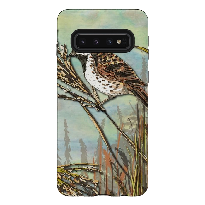 Galaxy S10 StrongFit Reedbunting by Lotti Brown