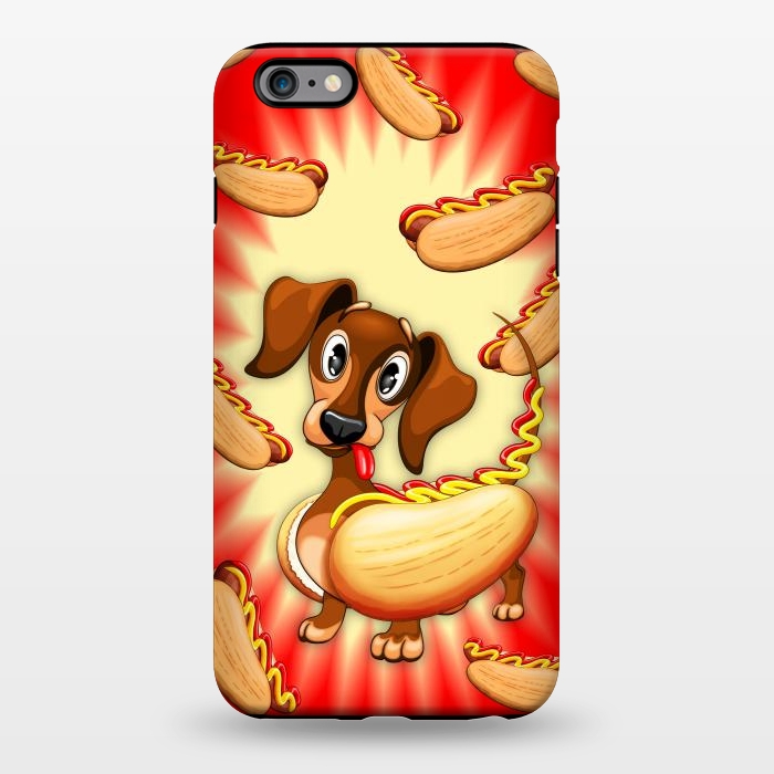 iPhone 6/6s plus StrongFit Dachshund Hot Dog Cute and Funny Character by BluedarkArt