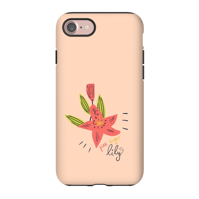 iPhone 7 StrongFit pink tiger lily flowers by Lovi Dianti