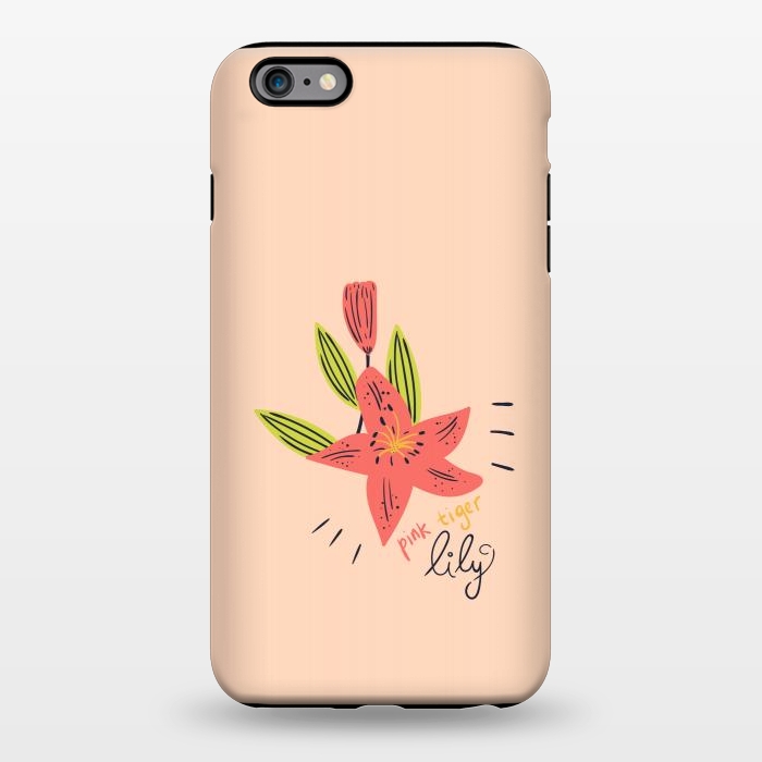 iPhone 6/6s plus StrongFit pink tiger lily flowers by Lovi Dianti