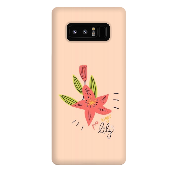 Galaxy Note 8 StrongFit pink tiger lily flowers by Lovi Dianti