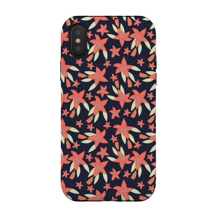 iPhone Xs / X StrongFit tiger lily flowers by Lovi Dianti