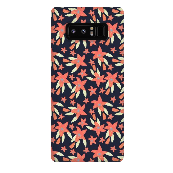 Galaxy Note 8 StrongFit tiger lily flowers by Lovi Dianti