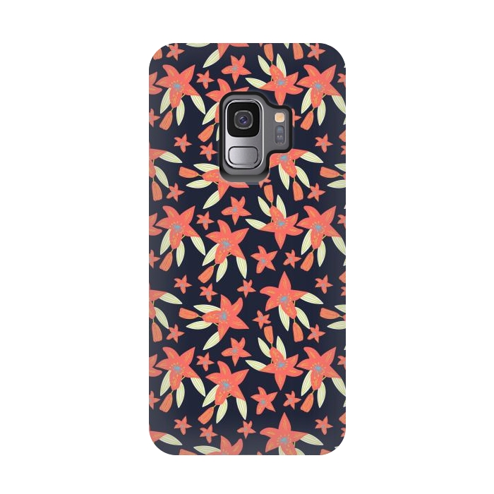 Galaxy S9 StrongFit tiger lily flowers by Lovi Dianti