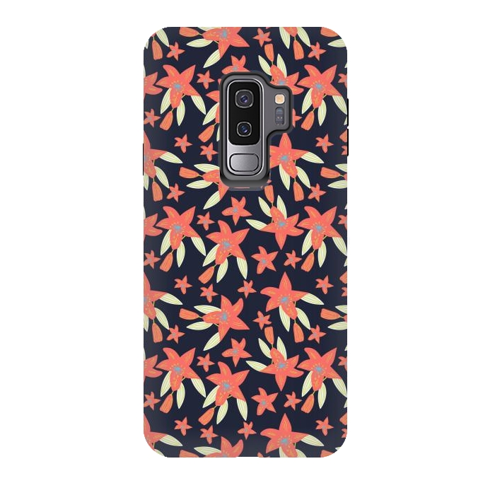 Galaxy S9 plus StrongFit tiger lily flowers by Lovi Dianti
