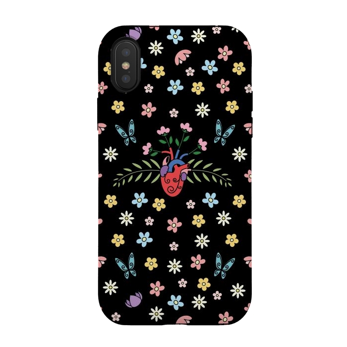 iPhone Xs / X StrongFit Blooming heart by Laura Nagel
