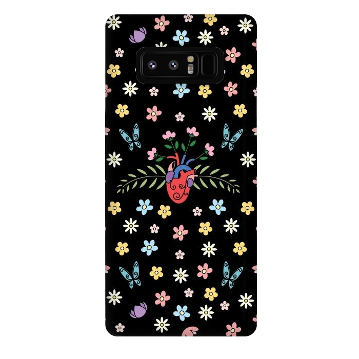 Galaxy Note 8 StrongFit Blooming heart by Laura Nagel