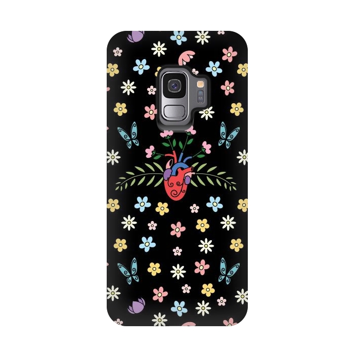 Galaxy S9 StrongFit Blooming heart by Laura Nagel