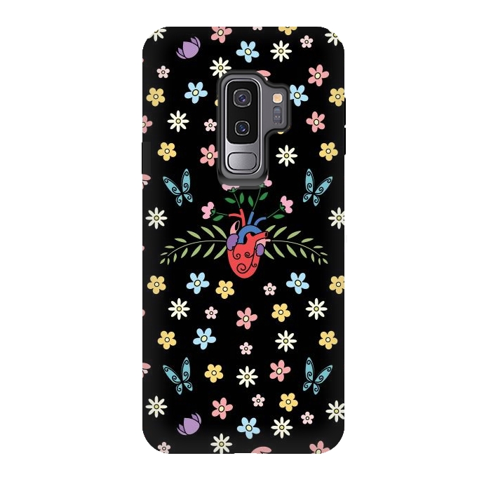 Galaxy S9 plus StrongFit Blooming heart by Laura Nagel