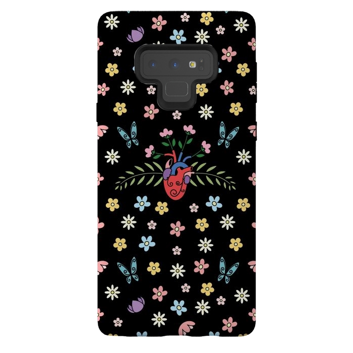 Galaxy Note 9 StrongFit Blooming heart by Laura Nagel