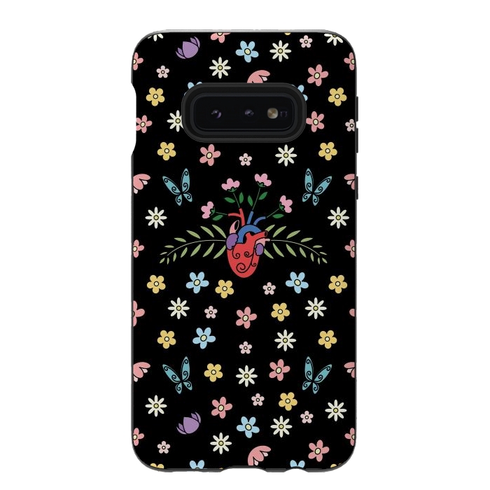Galaxy S10e StrongFit Blooming heart by Laura Nagel