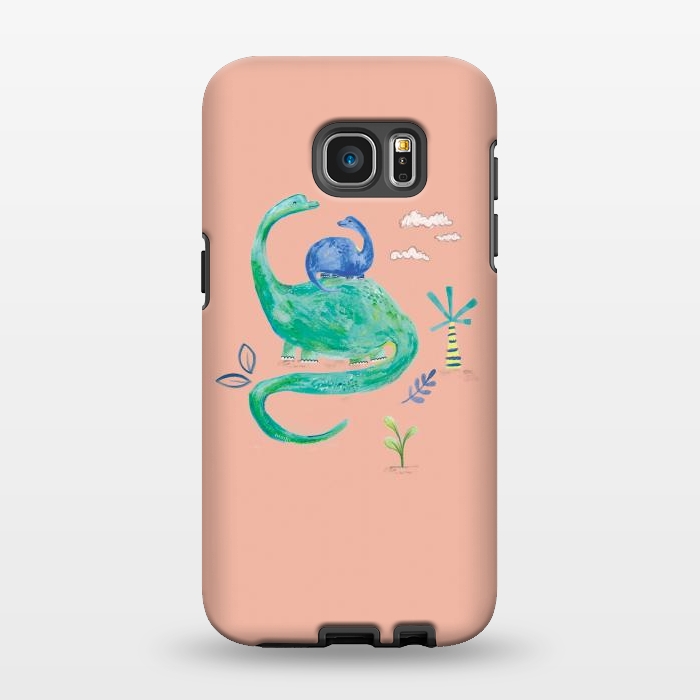 Galaxy S7 EDGE StrongFit painted dinosaur  by lauradidthis
