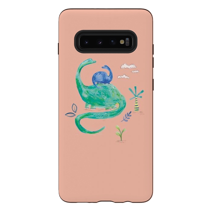Galaxy S10 plus StrongFit painted dinosaur  by lauradidthis