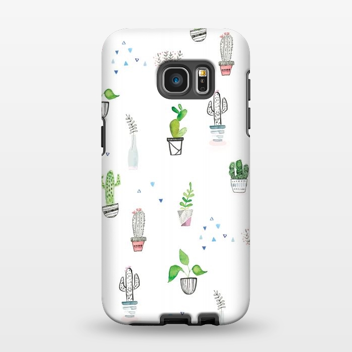 Galaxy S7 EDGE StrongFit painted house plants - lauradidthis by lauradidthis