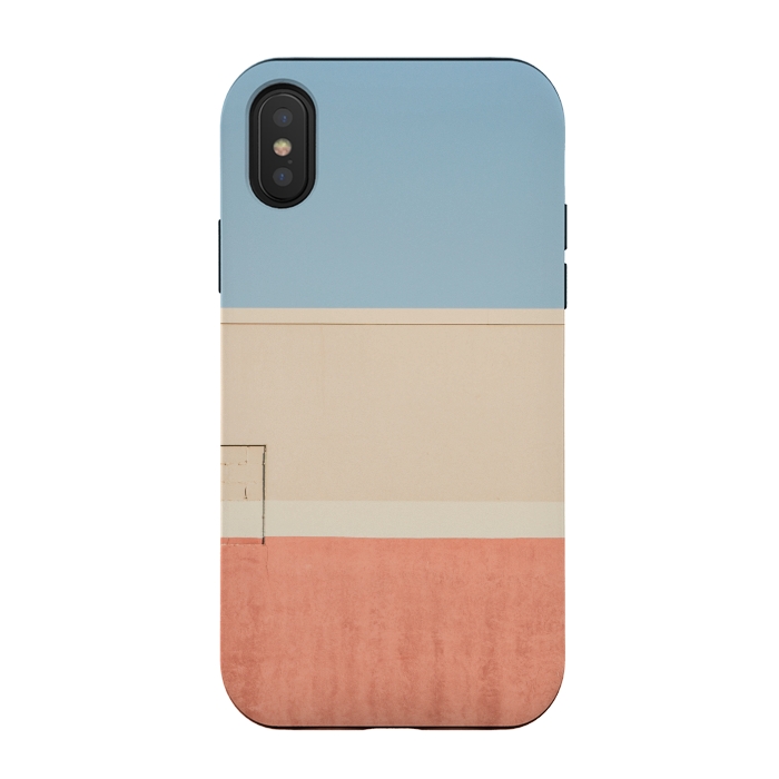 iPhone Xs / X StrongFit BLUE WHITE RED STRIPES by MALLIKA