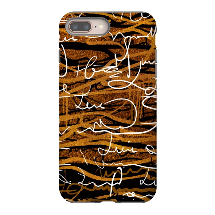 iPhone 7 plus StrongFit Gold text writing abstract art case by Josie