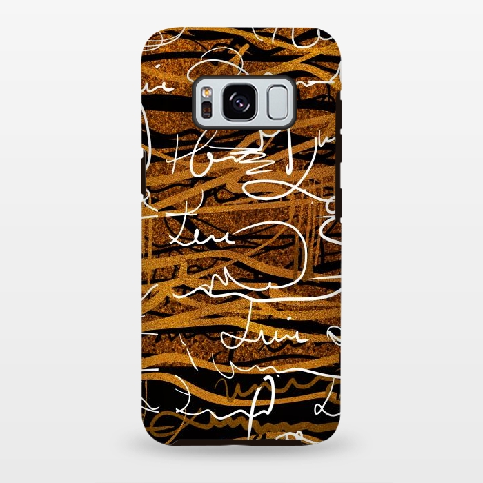 Galaxy S8 plus StrongFit Gold text writing abstract art case by Josie