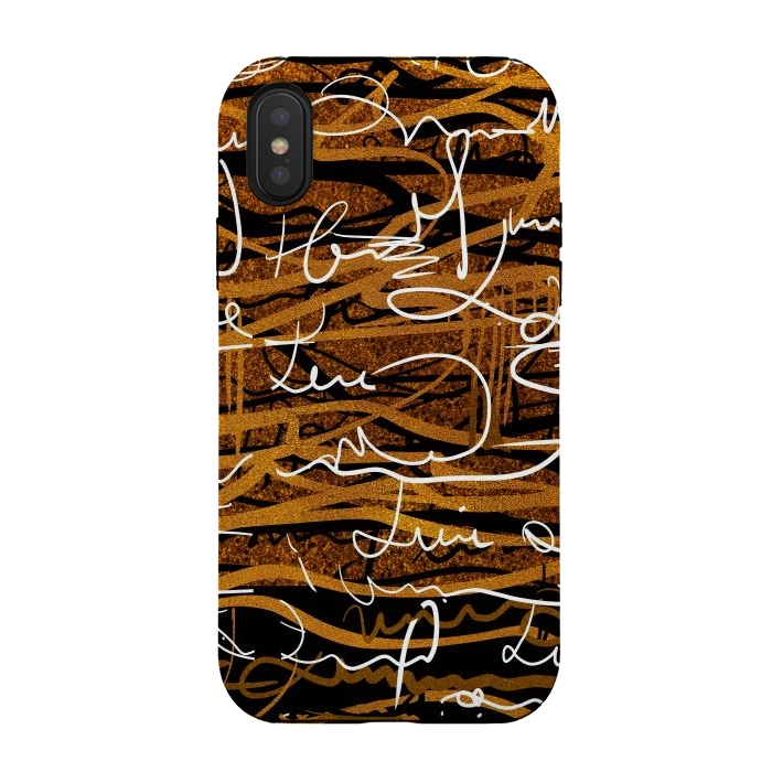 iPhone Xs / X StrongFit Gold text writing abstract art case by Josie