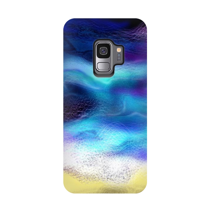 Galaxy S9 StrongFit Beach blue ocean sea breeze abstract art by Josie