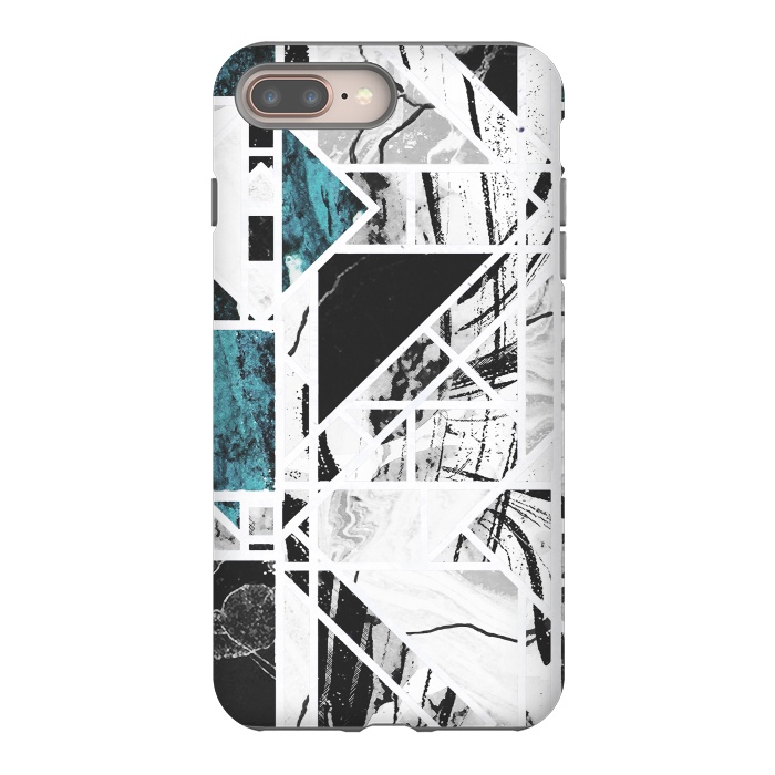 iPhone 7 plus StrongFit Ink brushed marble tiles by Oana 