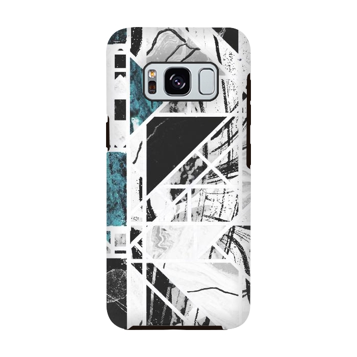 Galaxy S8 StrongFit Ink brushed marble tiles by Oana 