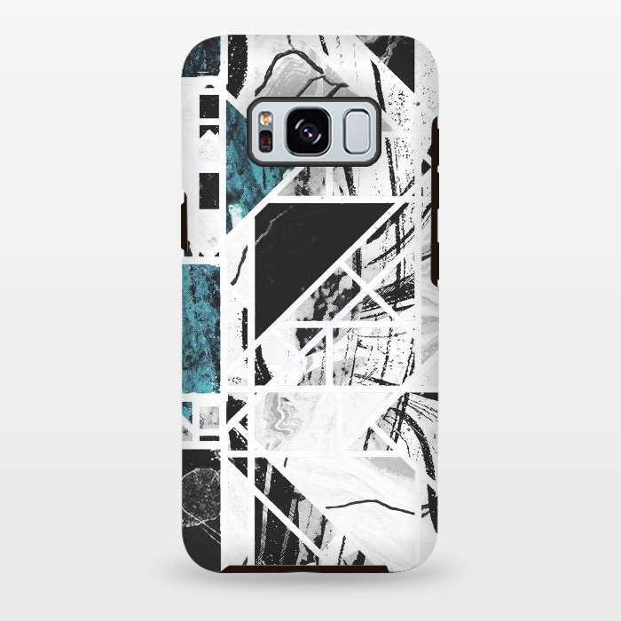 Galaxy S8 plus StrongFit Ink brushed marble tiles by Oana 